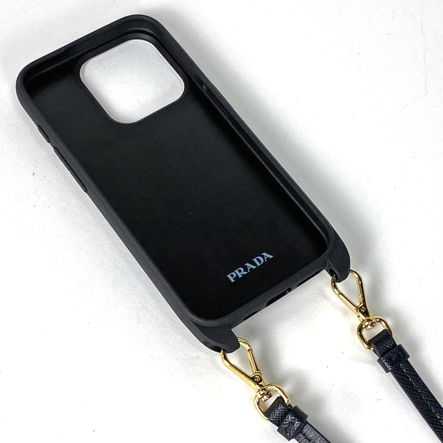 PRADA ブラックレザー iPhone15ケース PRADA iPhone15pro ブラックレザー iPhone用ケース