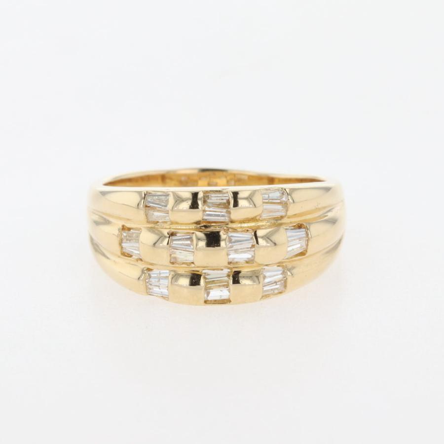 メレダイヤ デザインリング YG イエローゴールド 指輪 リング 14号 K18  