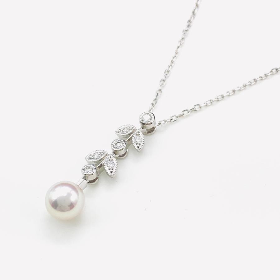 MIKIMOTO ミキモト パール デザインネックレス ペンダント メレダイヤ  