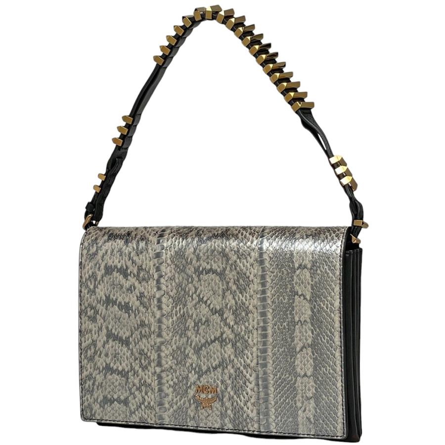 MCM エム・シー・エム ロゴ ショルダーバッグ スタッズ 2WAY クラッチ  