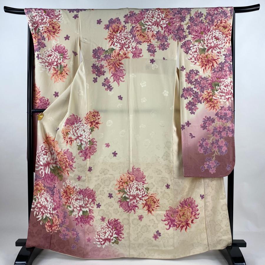 振袖 身丈163.5cm 裄丈67.5cm L 袷 hiromichi nakano 菊 刺繍 染め分け  