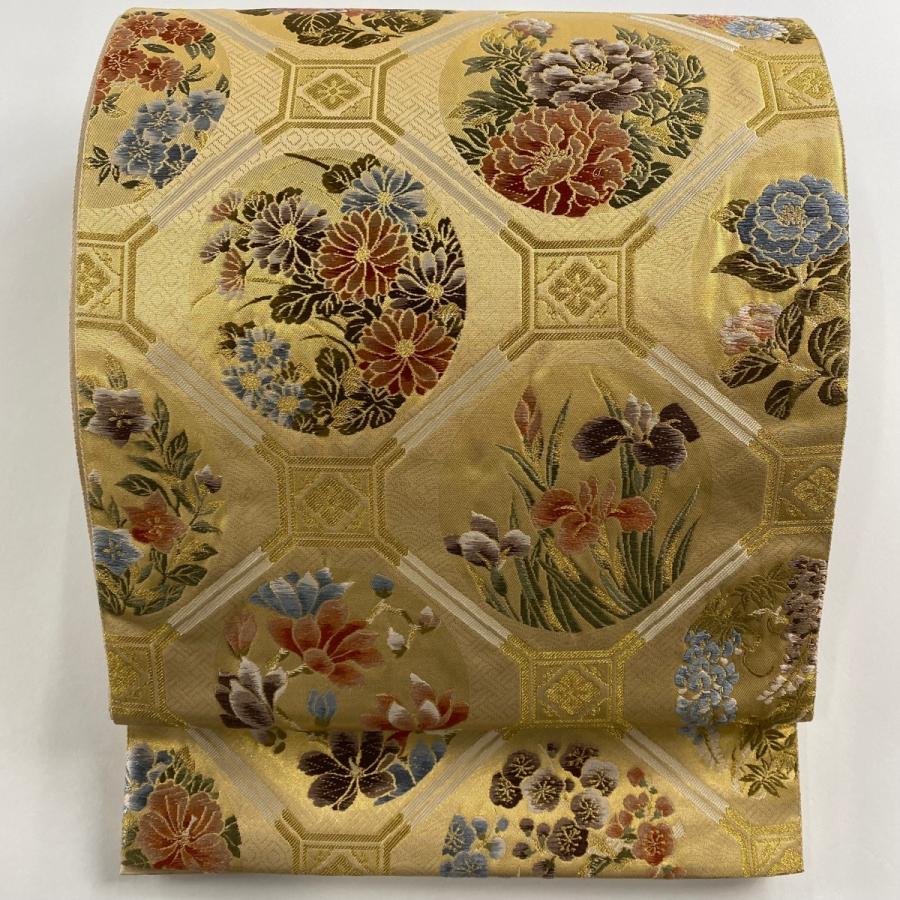 袋帯　 永平寺天井絵 袋帯 美品 秀品 永平寺天井絵 箔 金糸 金色 六通 正絹 中古 : リユース