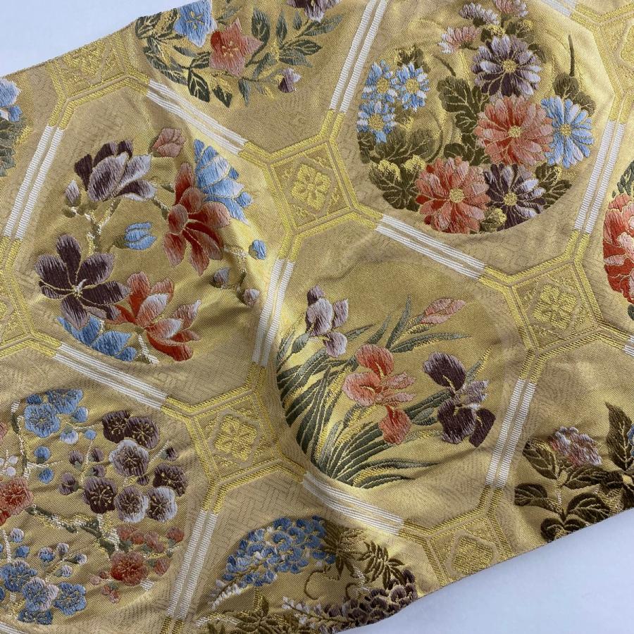 袋帯 美品 秀品 永平寺天井絵 箔 金糸 金色 六通 正絹 中古 : リユース