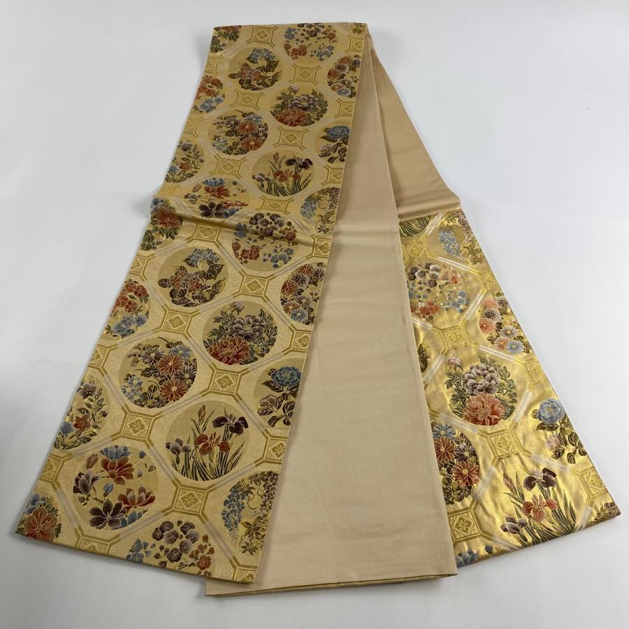 袋帯　 永平寺天井絵 袋帯 美品 秀品 永平寺天井絵 箔 金糸 金色 六通 正絹 中古 : リユース