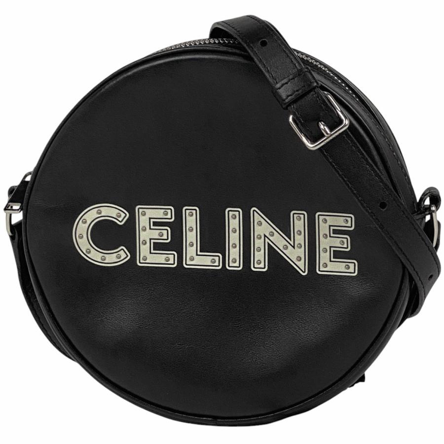 CELINE ロゴ入り レザーショルダーバッグ CELINE セリーヌ ロゴ ラウンド ショルダーバッグ ダンシング キッド