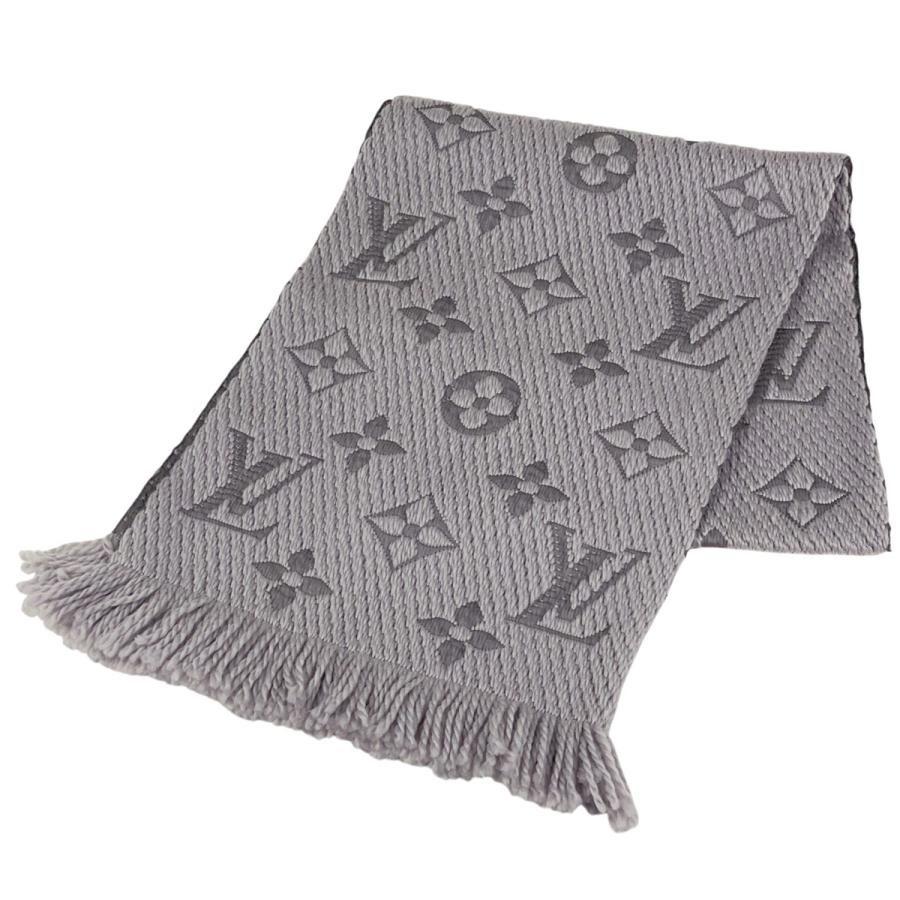 中古　ルイヴィトン　エシャルプ　ロゴマニア　モノグラム　マフラー　グレー LOUIS VUITTON ルイ・ヴィトン Louis Vuitton エシャルプ ロゴマニア