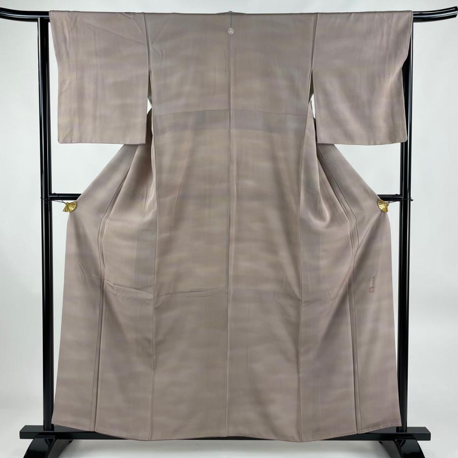 小紋 身丈157cm 裄丈63.5cm S 袷 本郷大田子 落款あり ぼかし 薄紫  