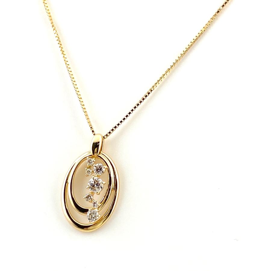 メレダイヤ デザインネックレス YG イエローゴールド ペンダント  