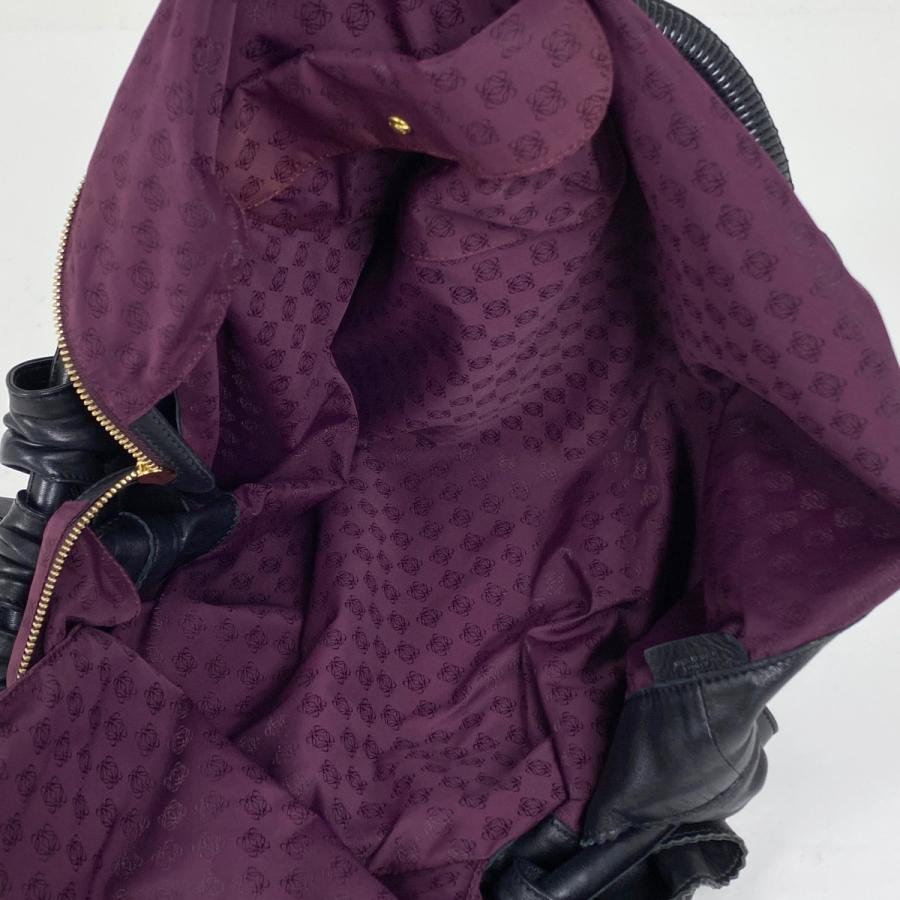 LOEWE ナッパアイレ ダーク紫　レザーハンドバッグ LOEWE ロエベ ハンドバッグ ナッパアイレ レザー ブラック