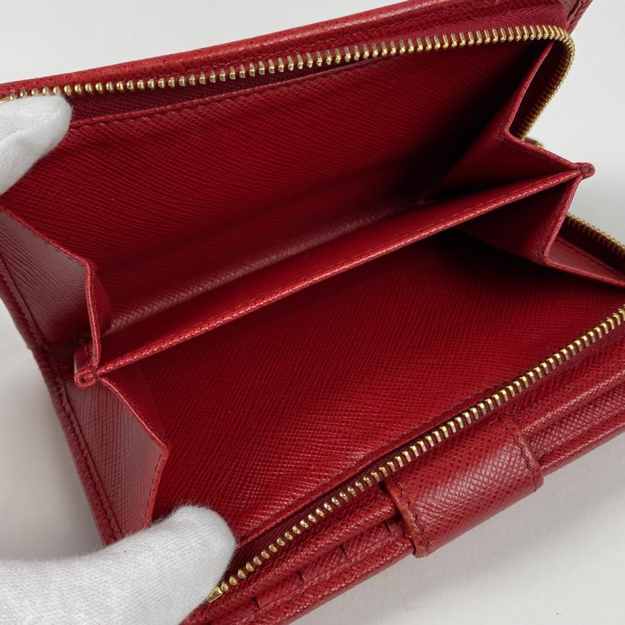PRADA プラダ ロゴプレート 二つ折り 財布 L字ファスナー 二 PRADA プラダ ロゴプレート 二つ折り 財布 L字ファスナー 二