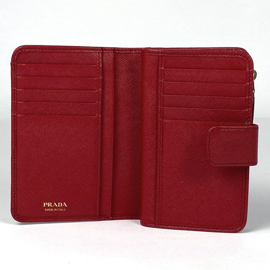 PRADA プラダ ロゴプレート 二つ折り 財布 L字ファスナー 二 PRADA プラダ ロゴプレート 二つ折り 財布 L字ファスナー 二
