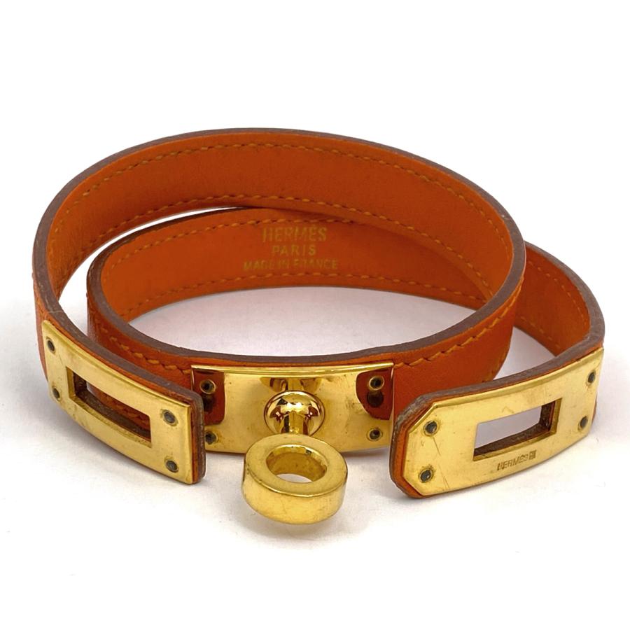 エルメス HERMES ケリー ドゥブルトゥール ブレスレット オレンジ HERMES エルメス ケリー ドゥブルトゥール ブレスレット 2連