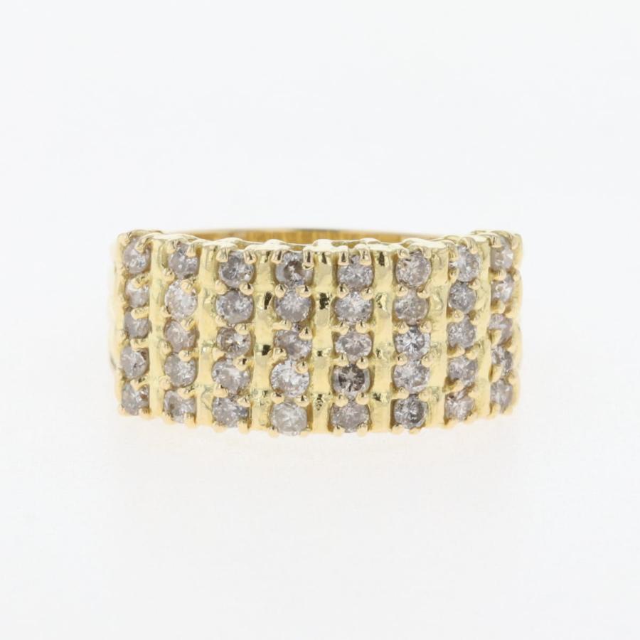 メレダイヤ デザインリング YG イエローゴールド 指輪 リング 15号 K18  