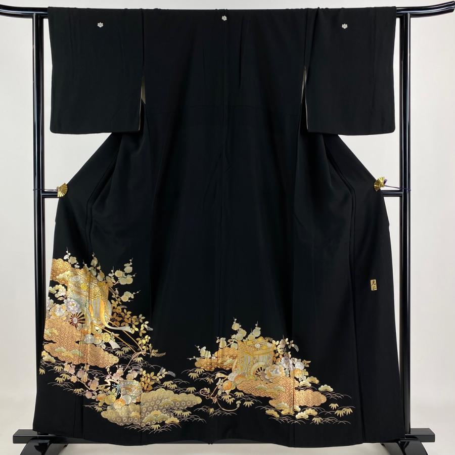 ブランド登録なし 黒留袖 身丈159cm 裄丈62cm S 袷 和田光正 落款あり  