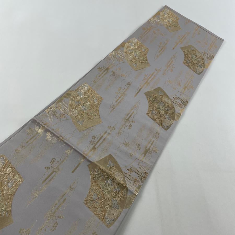 ブランド登録なし 袋帯 美品 名品 落款あり 帝王紫 万庭千花芳香文 金 