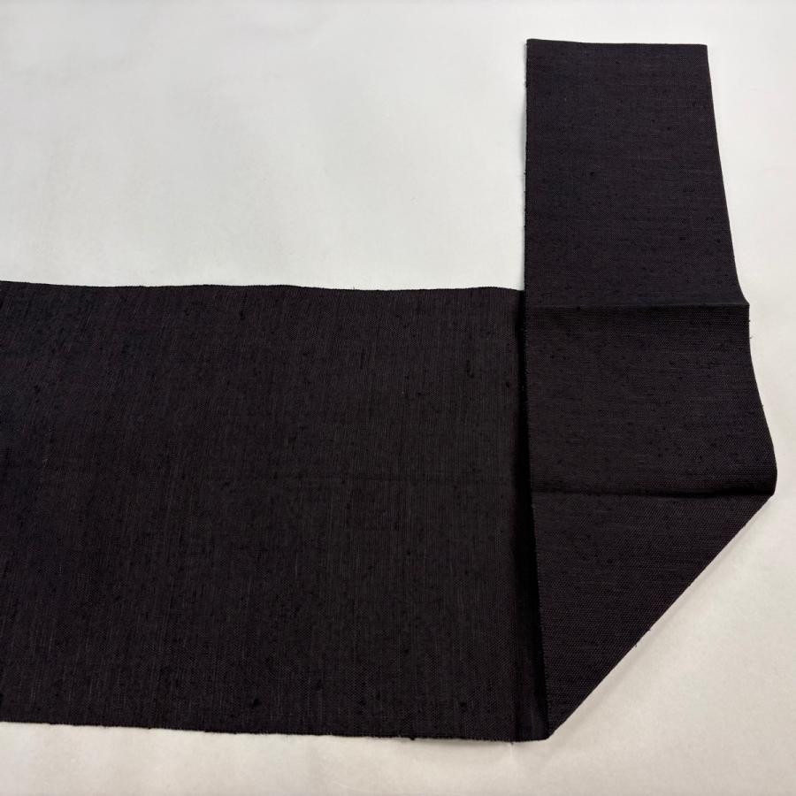 名古屋帯 名品 八寸名古屋帯 松橋仕立て 幾何学 茶紫 正絹 中古