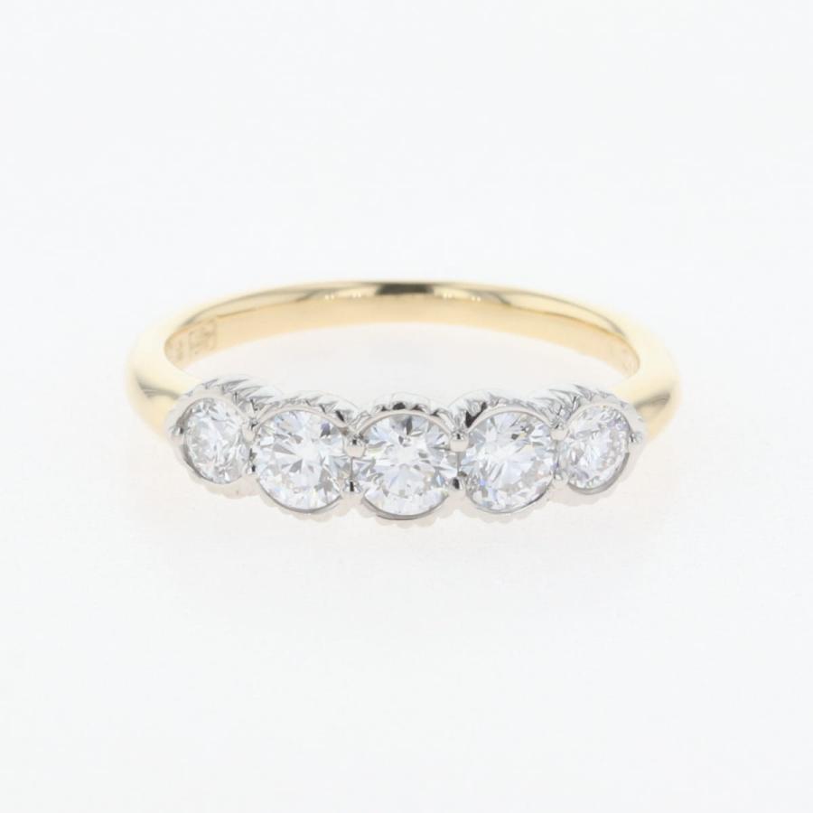 メレダイヤ デザインリング YG イエローゴールド プラチナ 指輪 リング  