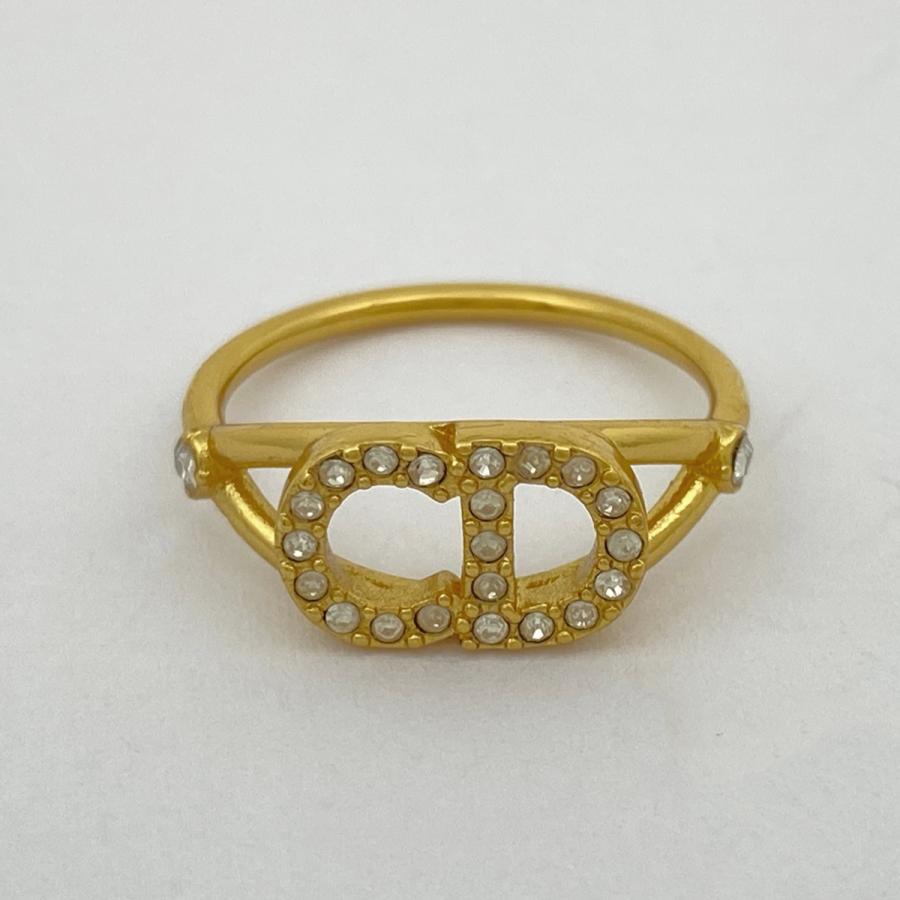 Dior ディオール　 ゴールド ロゴリング ストーン付き　12号　13号 Dior(ディオール) ロゴリング 指輪 ゴールド シルバー (Dior