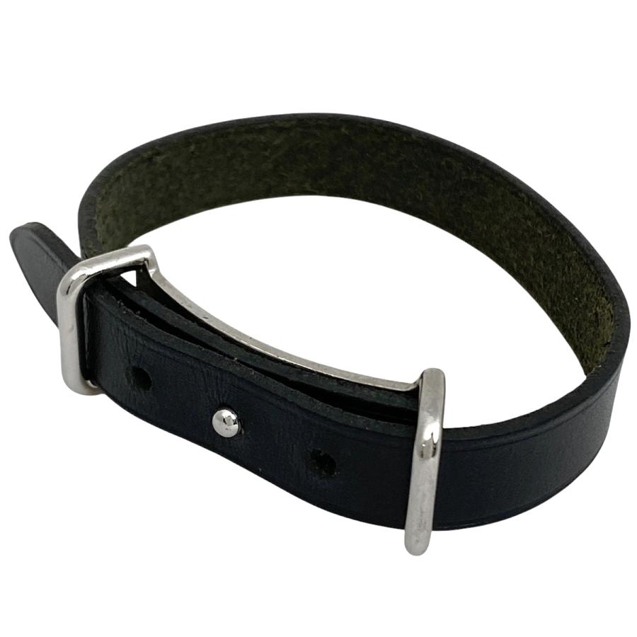 エルメス アピ2 ブレスレット ブラック シルバー レザー メタル レディース HERMES 【中古】 HERMES（エルメス） アピ 2 ブレスレット 腕輪 ブレスレット シルバー