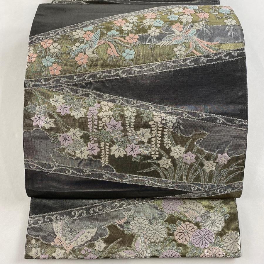  袋帯 秀品 鈴乃屋 花鳥 蝶 銀糸 箔 銀色 六通 正絹 中古 : リユースセレクトショップバイセル Yahoo!店 - 通販 - Yahoo Bildidee 