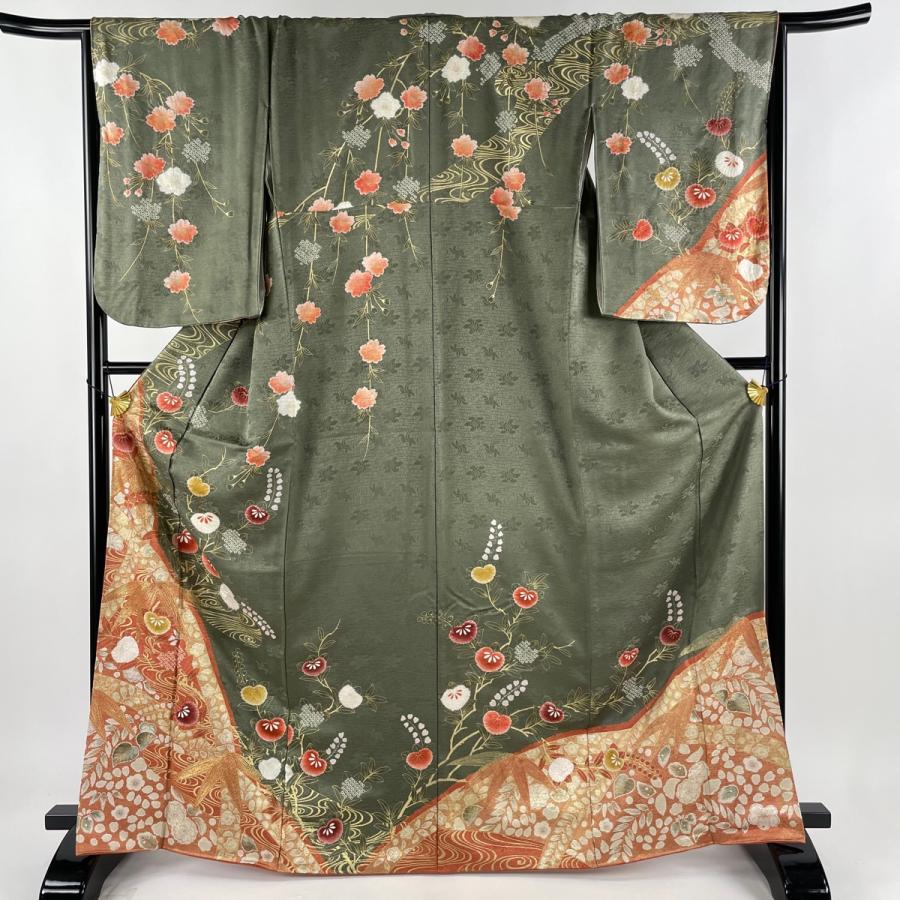 未使用　正絹　袷　訪問着（身丈肩から167.5㎝） 楽天市場】【中古】 訪問着 リサイクル着物 正絹 袷 フォーマル 金駒