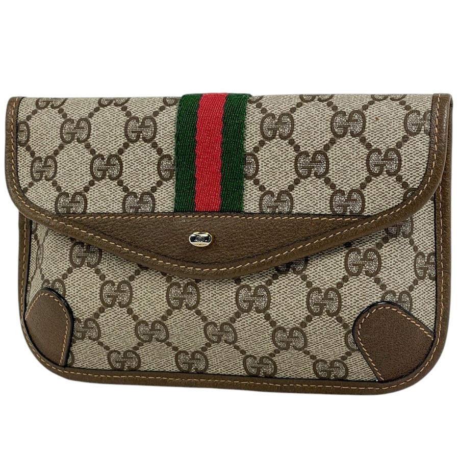 【美品】GUCCI オールド グッチ コスメ 化粧 ポーチ GG柄 GUCCI グッチ GG柄 ポーチ シェリーライン ウェブ オールド