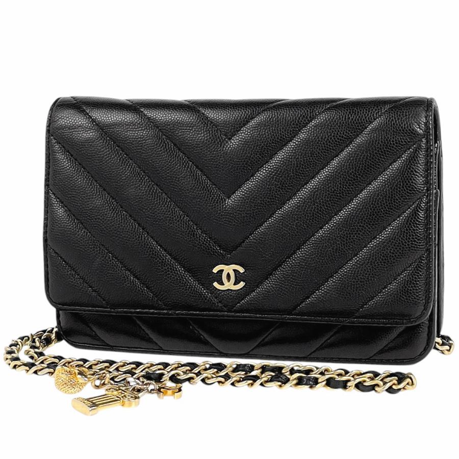 極美品 シャネル Vステッチ ココ レザー 2way チェーン ショルダーバッグ CHANEL シャネル Vステッチ チェーン ウォレット ココマーク