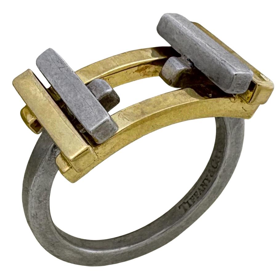 Tiffany & Co. シルバーゴールドリング TIFFANY & Co. グルーブド リング シルバー ゴールド 925 750YG