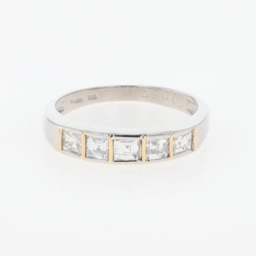 メレダイヤ デザインリング プラチナ YG イエローゴールド 指輪 リング  