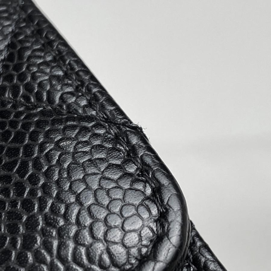 CHANEL 長財布 フラップウォレット キャビアスキン ココマーク 黒 がま口 CHANEL シャネル ココマーク がま口財布 長財布（小銭入れあり