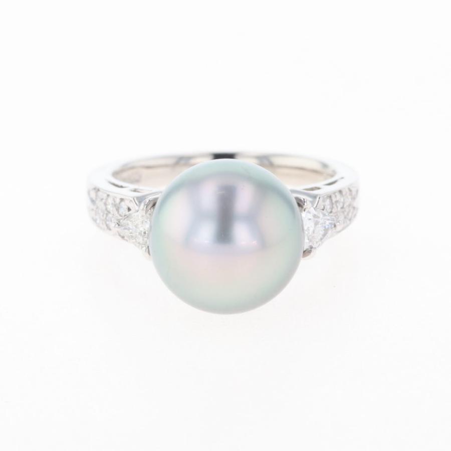 PT900　パール　ダイヤモンド　リング　約11号 PT900 パール&ダイヤレディースリング指輪11号