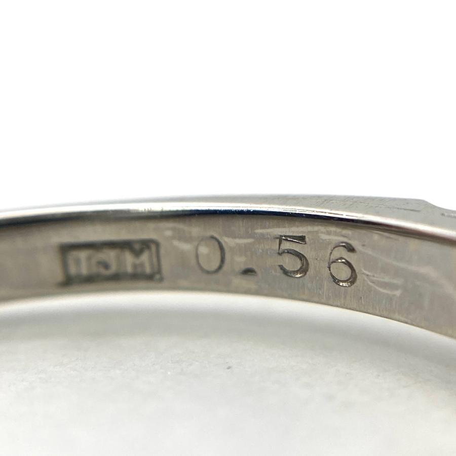 デザインリング プラチナ 指輪 メレダイヤ リング 15.5号 Pt900 エメラルド ダイヤモンド レディース 中古  ラッピング可 【スウィートテンダイヤモンド】