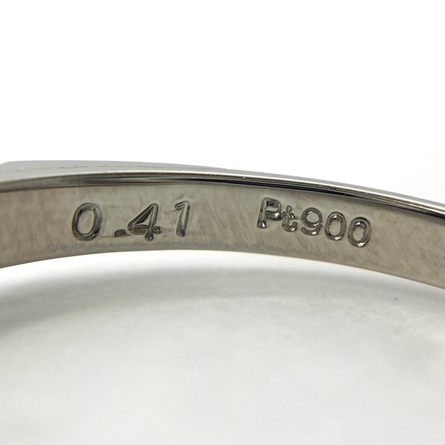 デザインリング プラチナ 指輪 メレダイヤ リング 15.5号 Pt900 エメラルド ダイヤモンド レディース 中古  ラッピング可 【スウィートテンダイヤモンド】