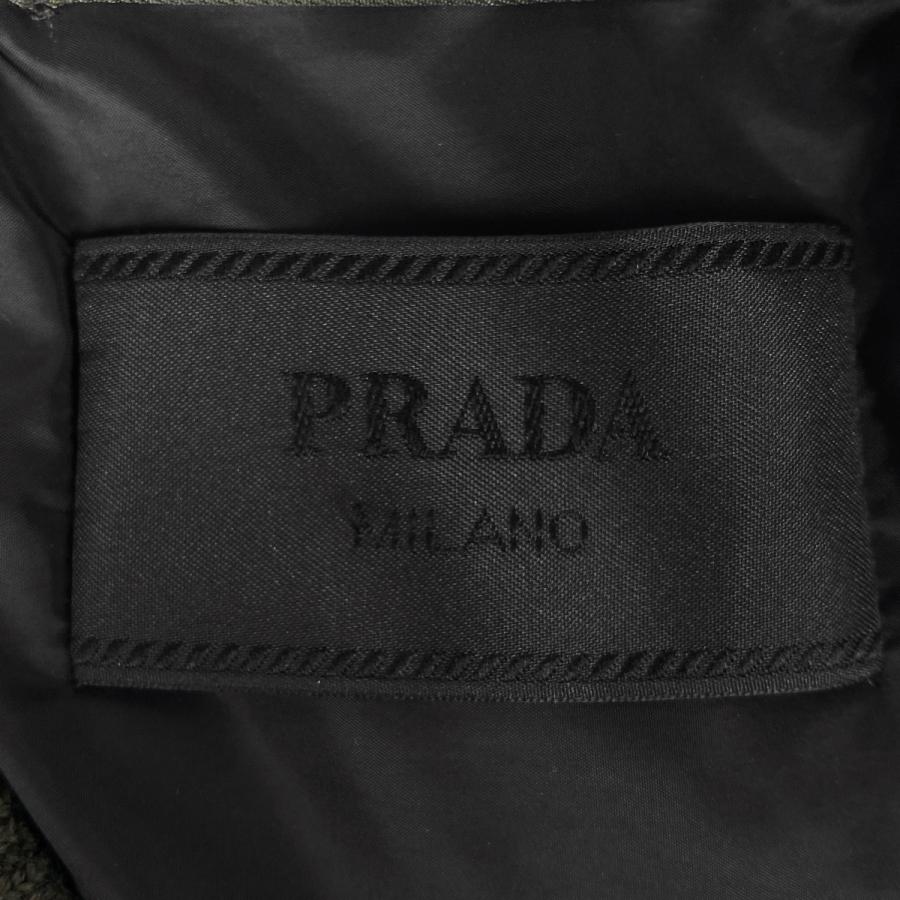 PRADA プラダ ロゴプレート ハイネック ブルゾン ニット切り替え PRADA プラダ ロゴプレート ハイネック ブルゾン ニット切り替え