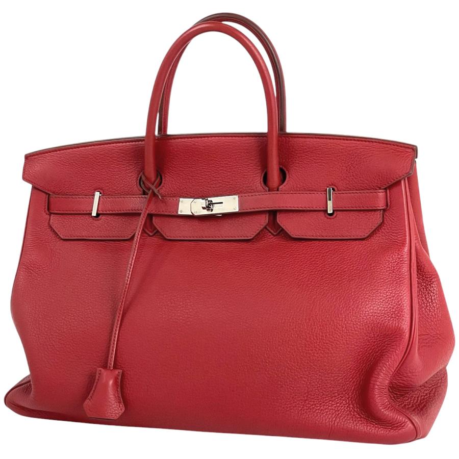 エルメス HERMES バーキン40 ハンドバッグ バッグ レザー トリヨンクレマンス トリヨンクレマンス レディース レッド系 / ホワイト系 【中古】 HERMES（エルメス） バーキン 40 ハンドバッグ トリヨンクレマンス