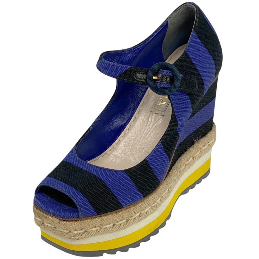 PRADA（プラダ） オープントゥ サンダル 厚底 エスパドリーユ 靴