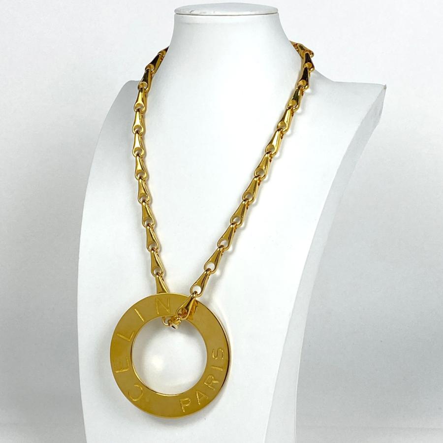 CELINE セリーヌ ロゴ チェーン ネックレス ラウンド GP CELINE セリーヌ ロゴ チェーン ネックレス ラウンド GP