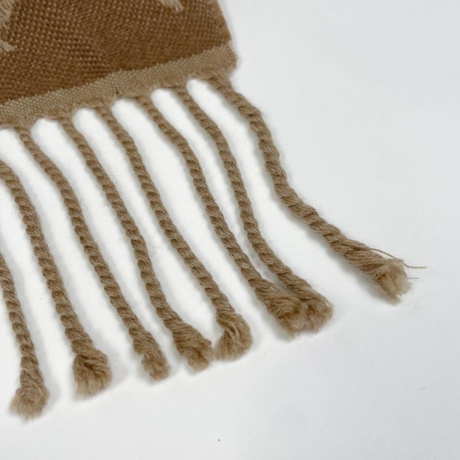 FENDI フェンディ ズッカ柄 マフラー フリンジ ロゴ ウール
