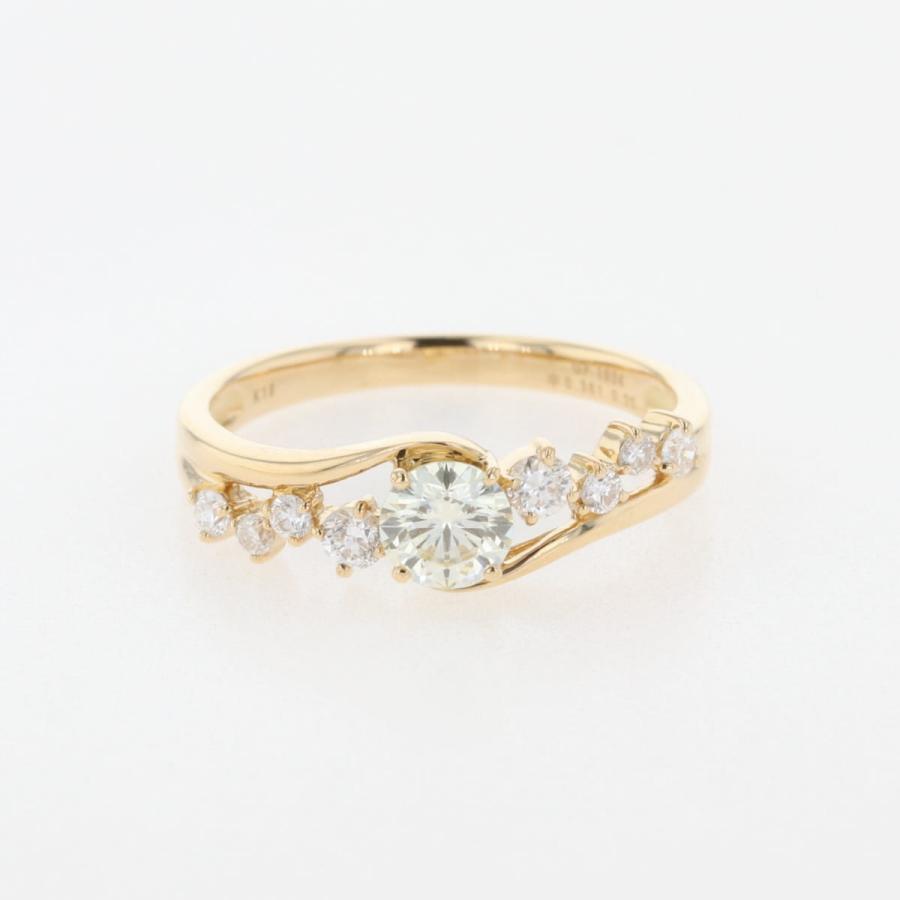 ダイヤモンド デザインリング YG イエローゴールド 指輪 メレダイヤ