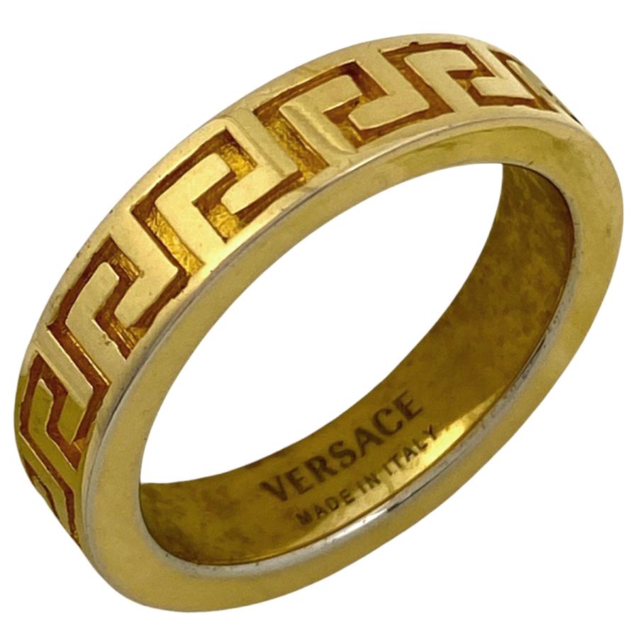 ヴェルサーチ VERSACE グリークキー リング ロゴ 指輪 20号 GP