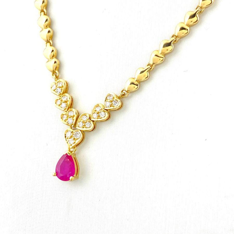 Ponte Vecchio（ポンテヴェキオ） ルビー デザインネックレス YG