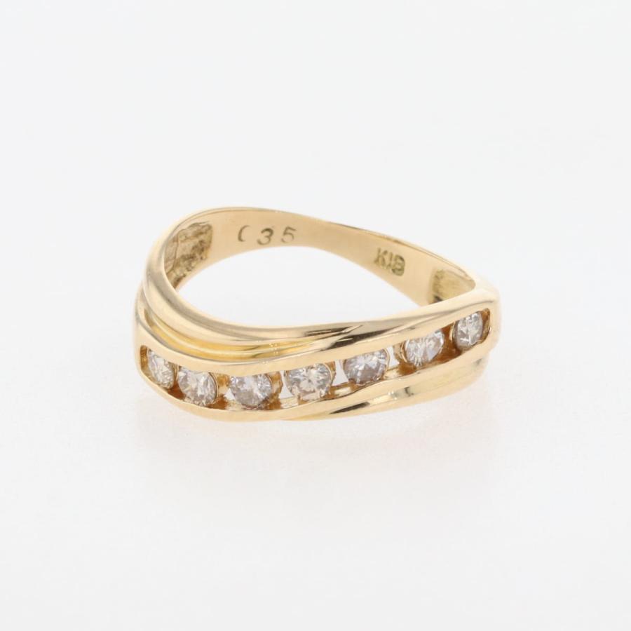 メレダイヤ デザインリング YG イエローゴールド 指輪 リング 7.5号  