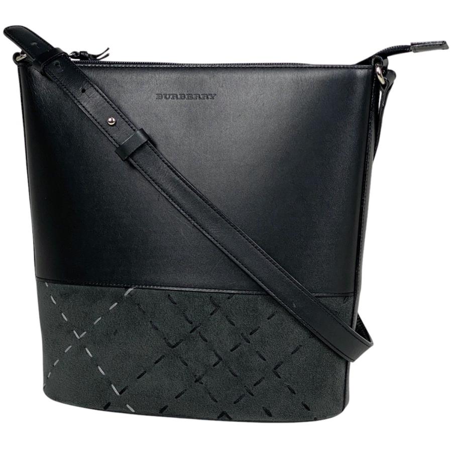 バーバリー TBロゴ ワンショルダーバッグ ブラック レザー レディース BURBERRY 【中古】 BURBERRY（バーバリー） ロゴ ショルダーバッグ レザー ブラック