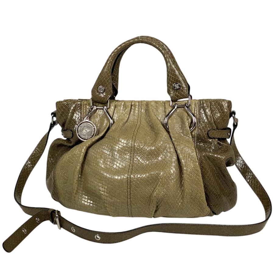 CELINE セリーヌ ロゴ ハンドバッグ 2WAY ショルダーバッグ パイソン 