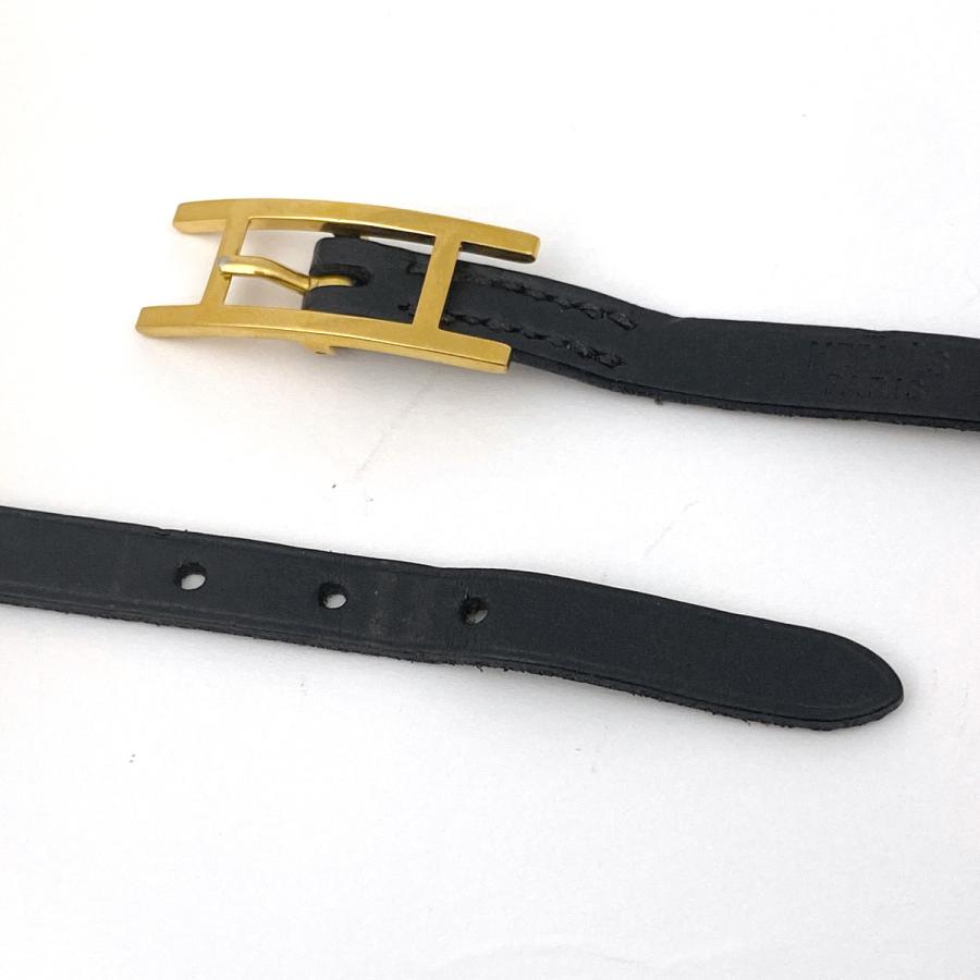 HERMES エルメス アピ 3 ブレスレット 腕輪 レザー ブラック HERMES エルメス アピ 3 ブレスレット 腕輪 レザー ブラック