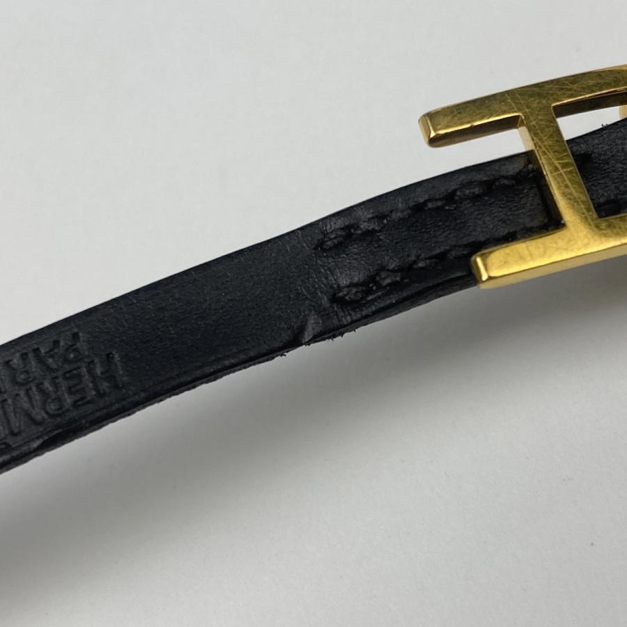HERMES エルメス アピ 3 ブレスレット 腕輪 レザー ブラック HERMES エルメス アピ 3 ブレスレット 腕輪 レザー ブラック