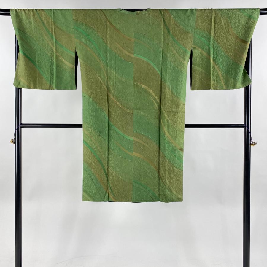 道行 身丈108cm 裄丈70cm L 和装コート 角衿 リバーシブル 幾何学 流線  