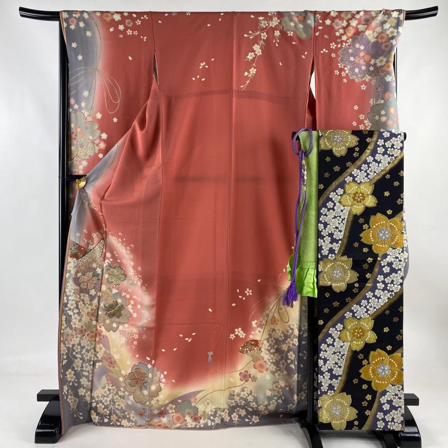 振袖 身丈162cm 裄丈67cm M 袷 袋帯フルセット やまと 桜 桜の 振袖 身丈162cm 裄丈67cm M 袷 袋帯フルセット やまと 桜 桜の
