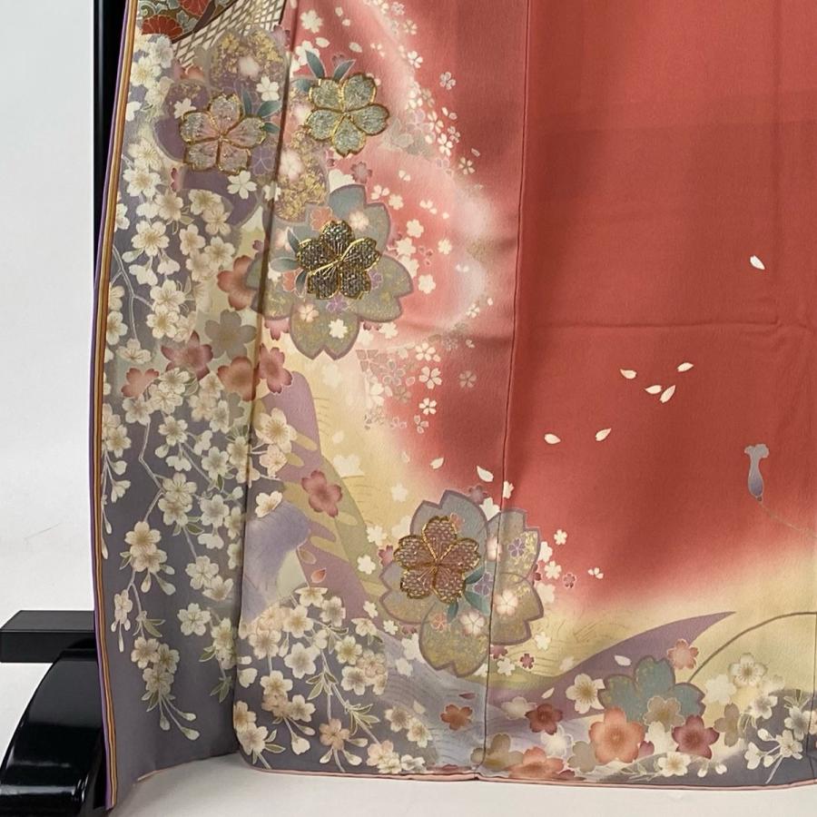 振袖 身丈162cm 裄丈67cm M 袷 袋帯フルセット やまと 桜 桜の 振袖 身丈162cm 裄丈67cm M 袷 袋帯フルセット やまと 桜 桜の