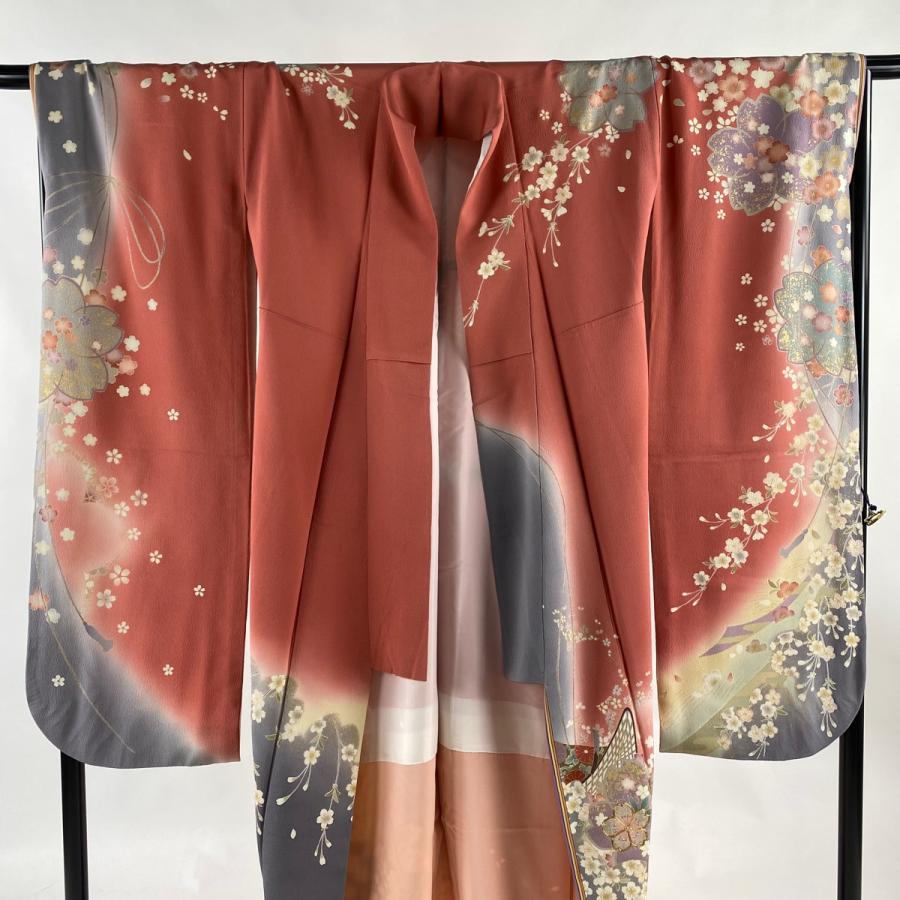 振袖 身丈162cm 裄丈67cm M 袷 袋帯フルセット やまと 桜 桜の 振袖 身丈162cm 裄丈67cm M 袷 袋帯フルセット やまと 桜 桜の